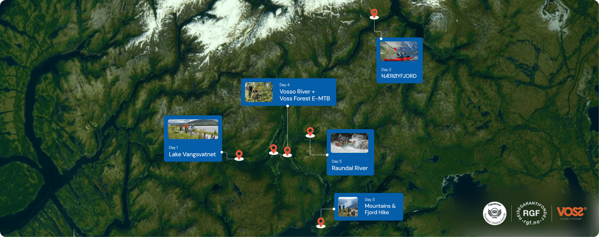 Dag for dag – 5-DAGERS EVENTYRTUR I FJORD-NORGE – REISEPLAN