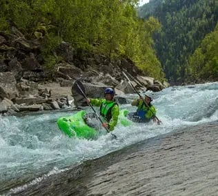 River tandem kayaking